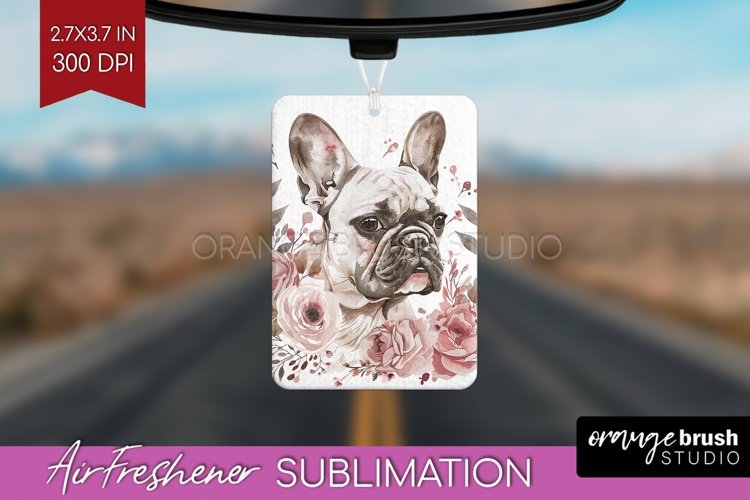Floral Dog Air Freshener PNG - Flowers PNG Sublimation