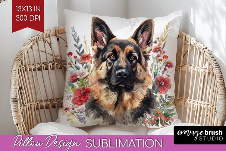 Floral Dog Pillow Sublimation - Flowers Pillow Cover PNG