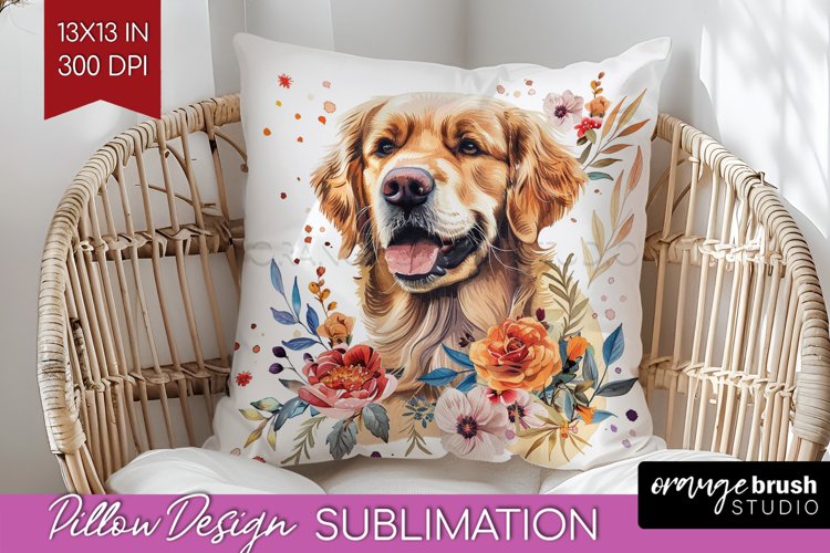 Floral Dog Pillow Sublimation - Flowers Pillow Cover PNG