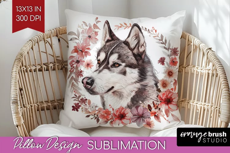 Floral Dog Pillow Sublimation - Flowers Pillow Cover PNG