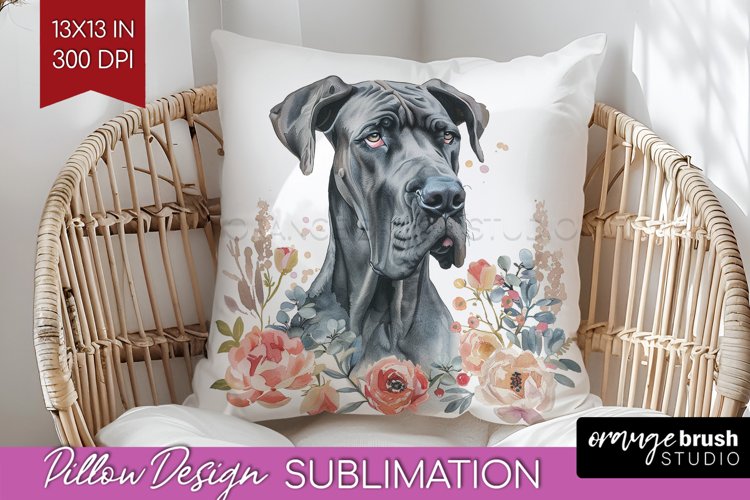 Floral Dog Pillow Sublimation - Flowers Pillow Cover PNG example image 1