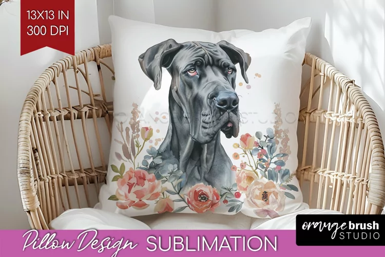 Floral Dog Pillow Sublimation - Flowers Pillow Cover PNG