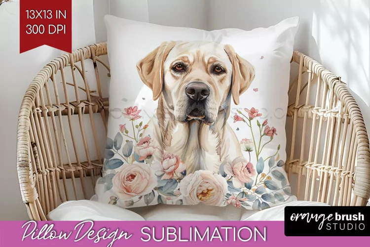 Floral Dog Pillow Sublimation - Flowers Pillow Cover PNG