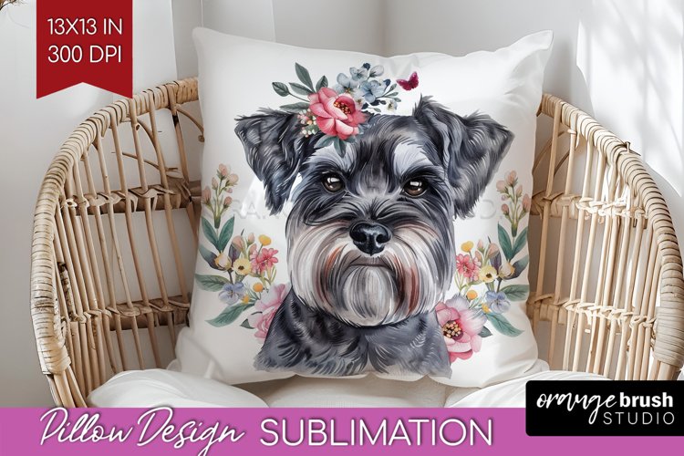 Floral Dog Pillow Sublimation - Flowers Pillow Cover PNG