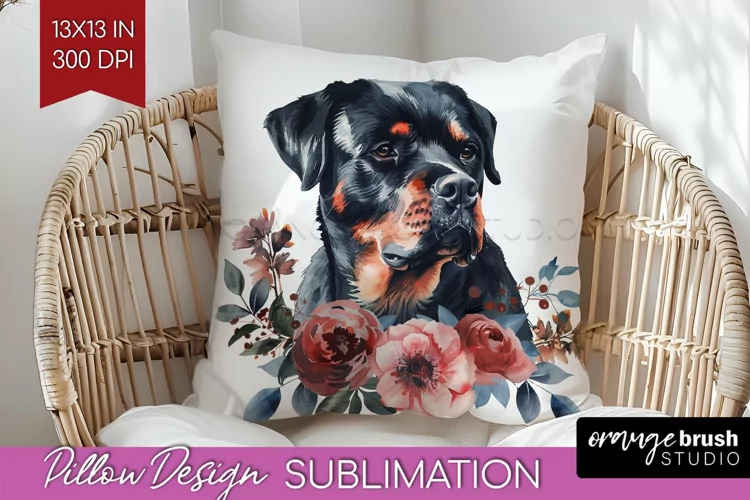 Floral Dog Pillow Sublimation - Flowers Pillow Cover PNG