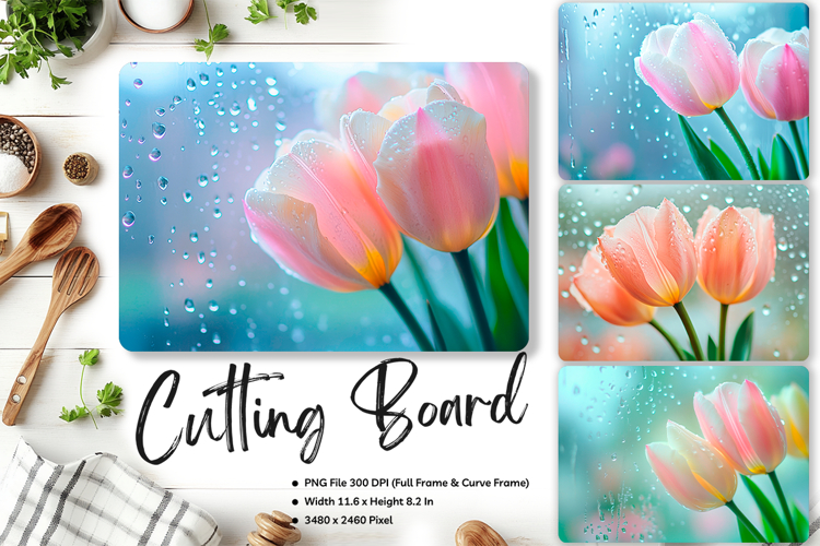 Flower Cutting Board Kitchen Chopping Board Sublimation_3