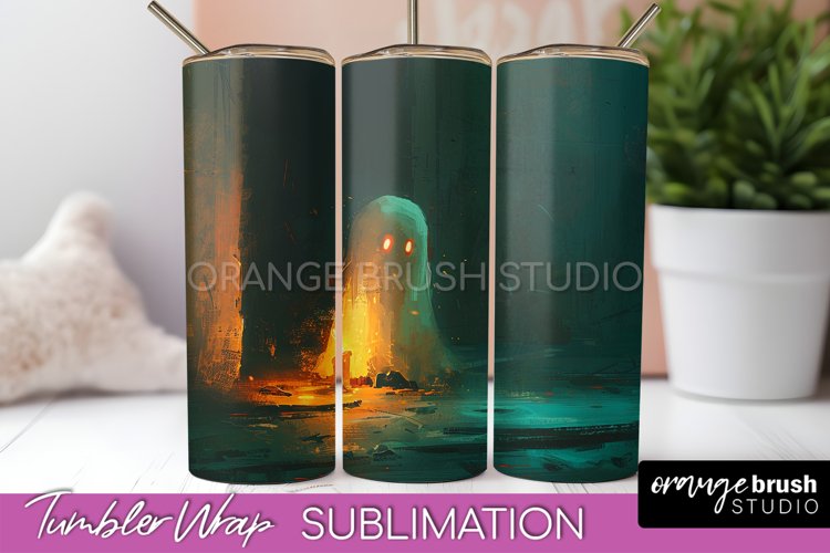Ghost Tumbler Wrap - Vintage Halloween Tumbler Sublimation