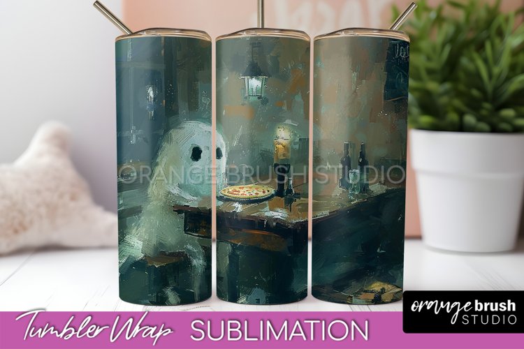 Ghost Tumbler Wrap - Vintage Halloween Tumbler Sublimation