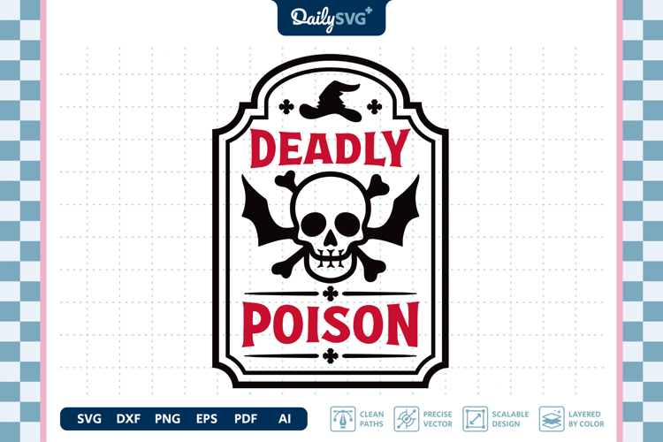 Halloween Poison Label SVG Vintage Apothecary Cut File