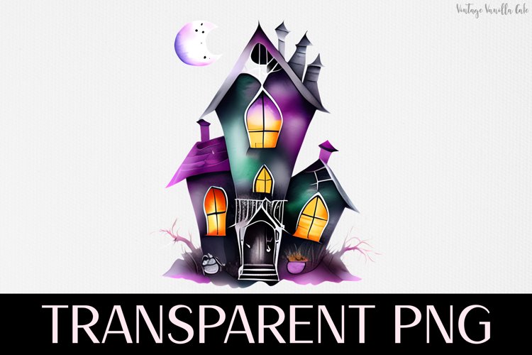 Haunted House - Transparent PNG Halloween Clipart Graphic example image 1