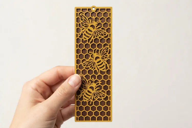 3 Honey Bees Bookmark Laser SVG Cut File