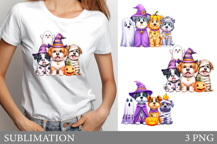 Halloween Dog Sublimation. Halloween Dog T-Shirt Design