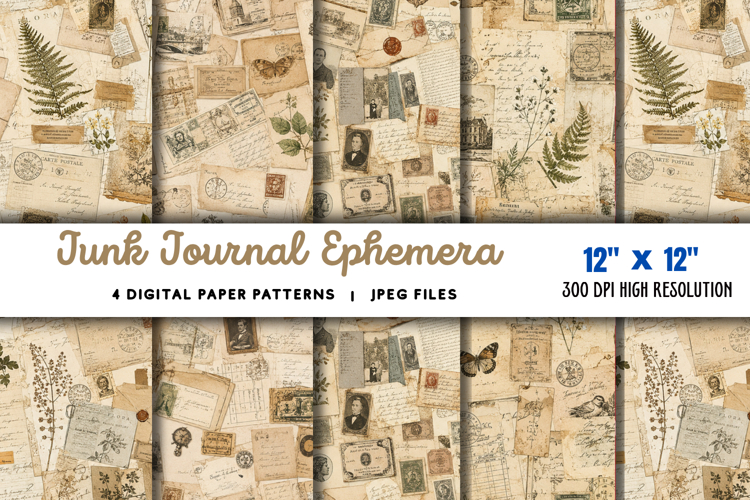 Junk Journal Ephemera Kit JPG