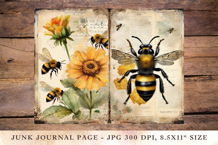 Printable Junk Journal Pages Bee 6