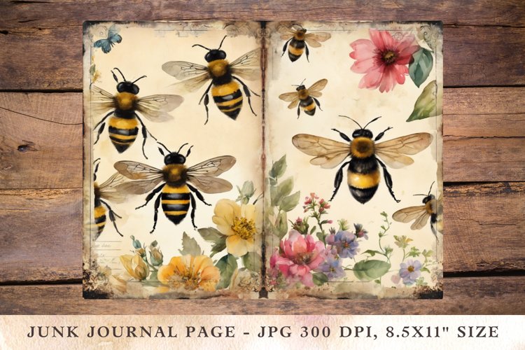 Printable Junk Journal Pages Bee 5