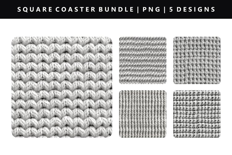 Knitted Square Coaster Design | Square Coaster PNG example image 1