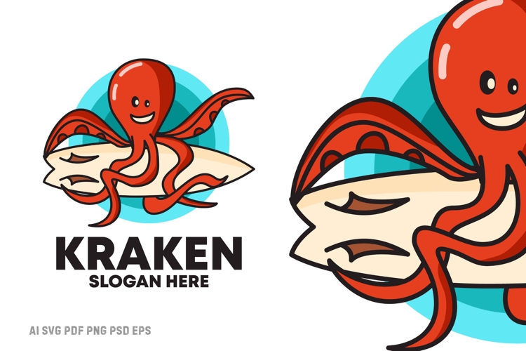 Mascot SVG Logo Design | Octopus Kraken Animal