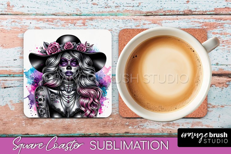 Catrina Coaster - Halloween Square Coaster, Day of the Dead