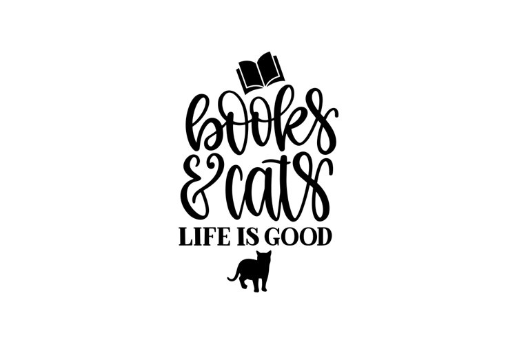 Books and Cats SVG Cut File example image 1