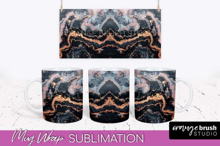 Marble Mug Wrap - 3D Marble Texture Mug Sublimation Design example image 1