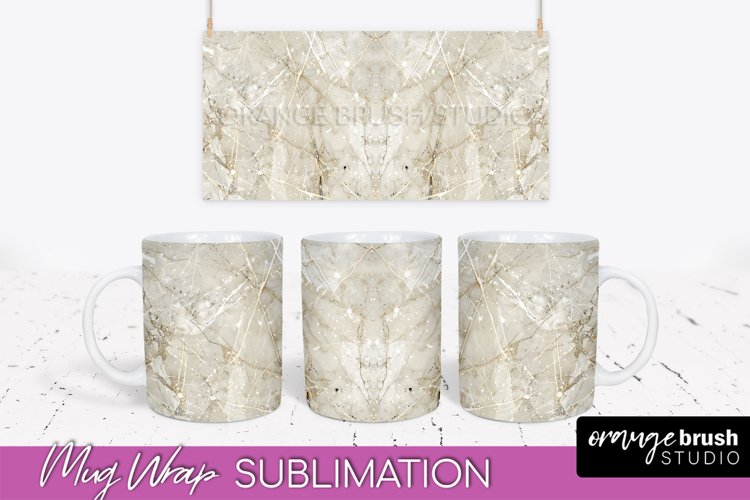 Marble Mug Wrap - 3D Marble Texture Mug Sublimation Design example image 1