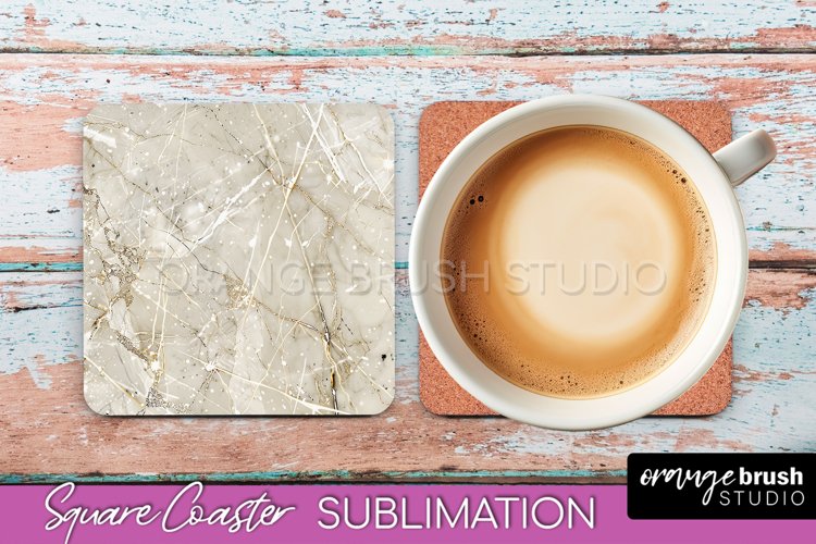 Marble Texture Square Coaster Sublimation - Marble Coaster example image 1