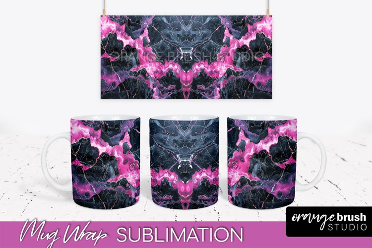 Marble Mug Wrap - 3D Marble Texture Mug Sublimation Design example image 1