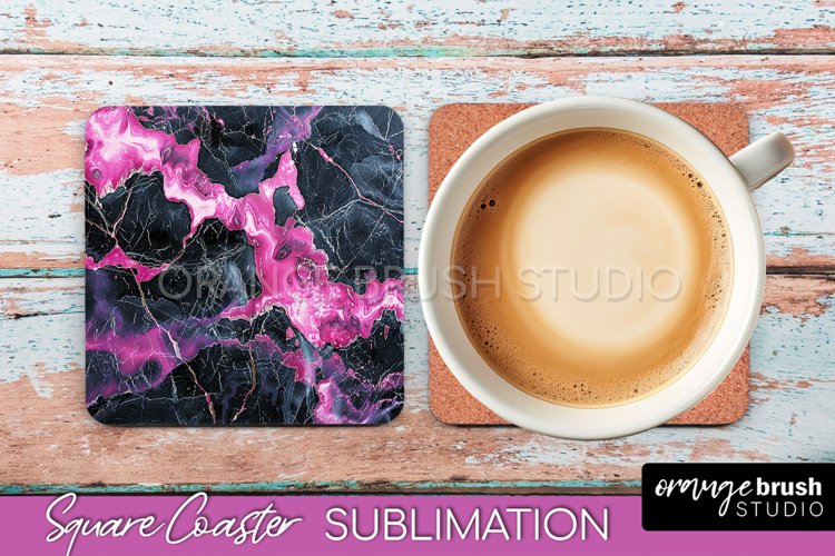 Marble Texture Square Coaster Sublimation - Marble Coaster example image 1
