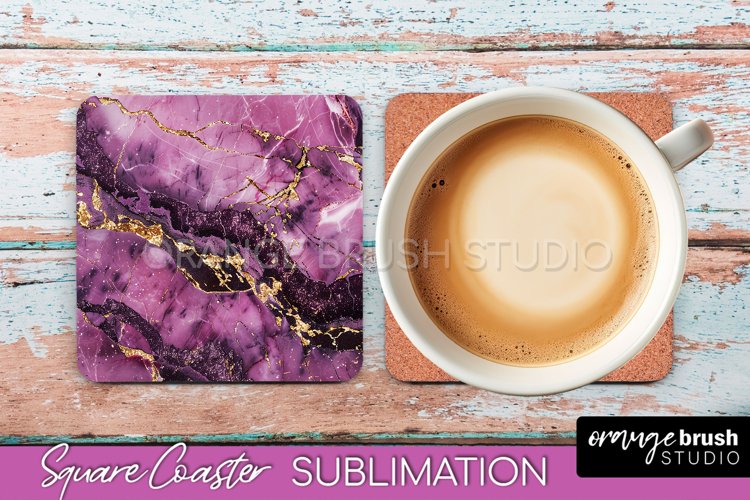 Marble Texture Square Coaster Sublimation - Marble Coaster example image 1