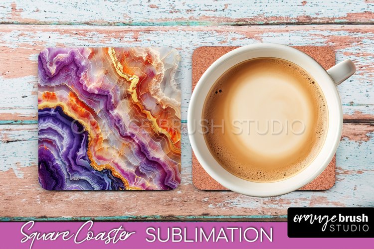 Marble Texture Square Coaster Sublimation - Marble Coaster example image 1
