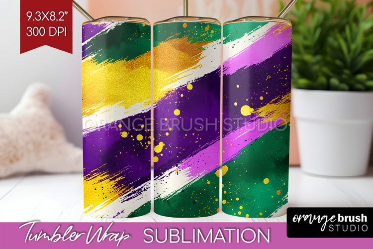 Mardi Gras Tumbler Wrap - Carnival Tumbler PNG Sublimation