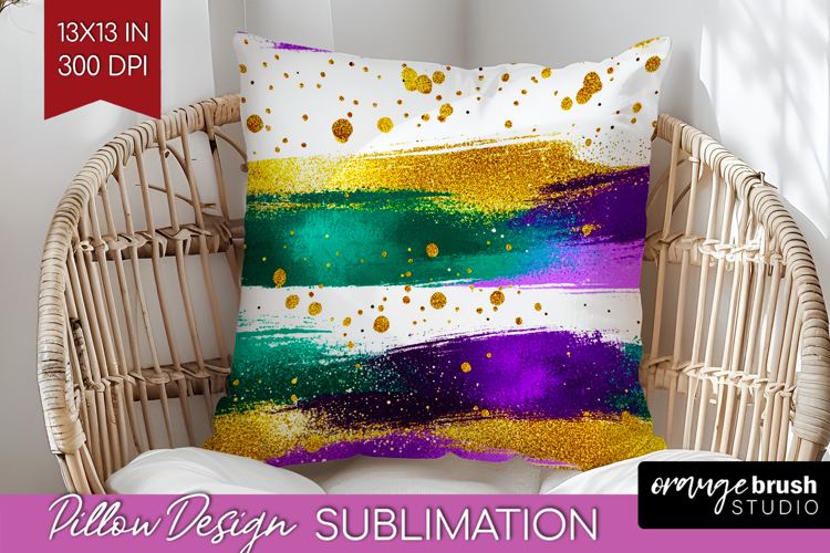 Mardi Gras Pillow Sublimation - Carnival Pillow Cover PNG