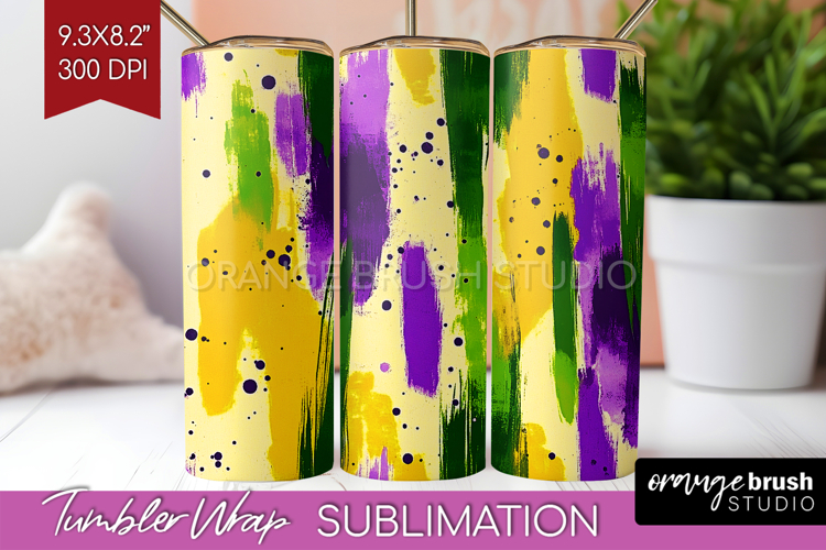 Mardi Gras Tumbler Wrap - Carnival Tumbler PNG Sublimation
