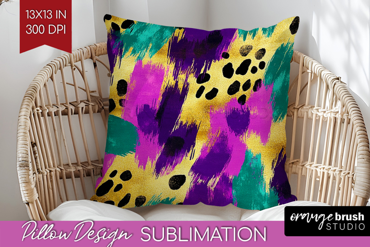 Mardi Gras Pillow Sublimation - Carnival Pillow Cover PNG