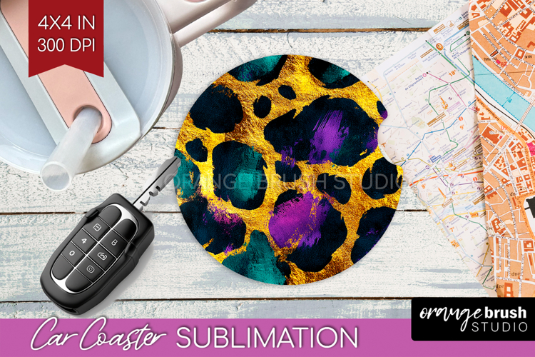 Mardi Gras Car Coaster - Carnival Coaster PNG Sublimation