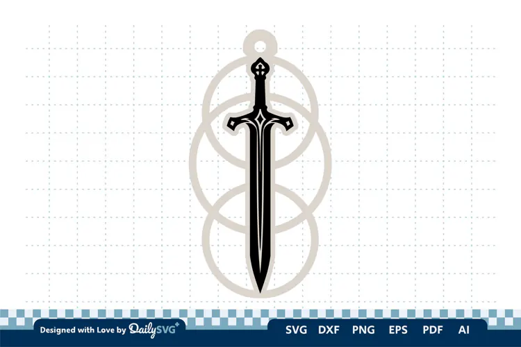 Medieval Sword Keychain SVG | Knight Sword Cut File
