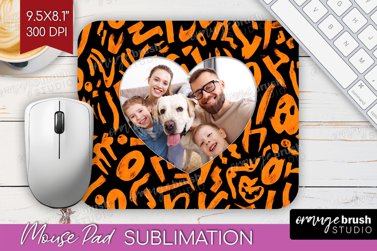 Halloween Photo Mouse Pad PNG - Brush Stroke Picture Frame