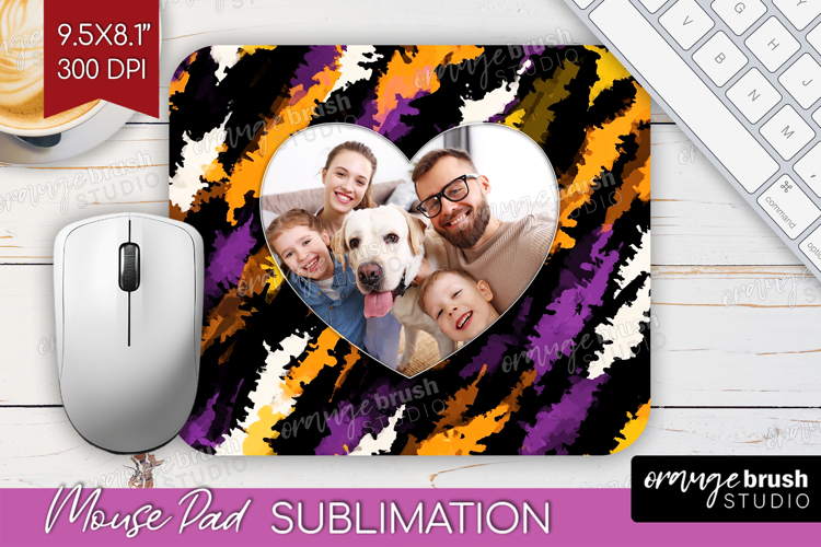 Halloween Photo Mouse Pad PNG - Brush Stroke Picture Frame