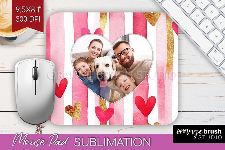 Valentines Day Photo Mouse Pad PNG - Heart Picture Frame Pad