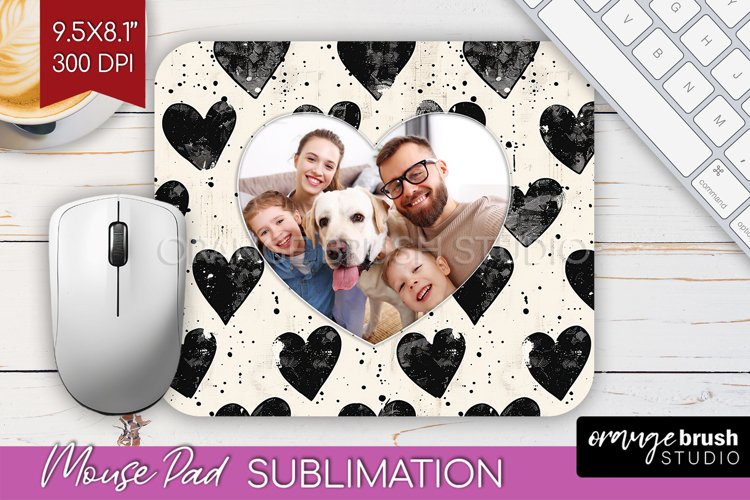 Valentines Day Photo Mouse Pad PNG - Heart Picture Frame Pad