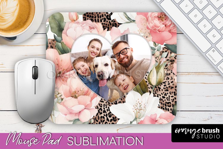 Photo Mouse Pad Sublimation, Floral Mouse Pad Picture Frame example image 1