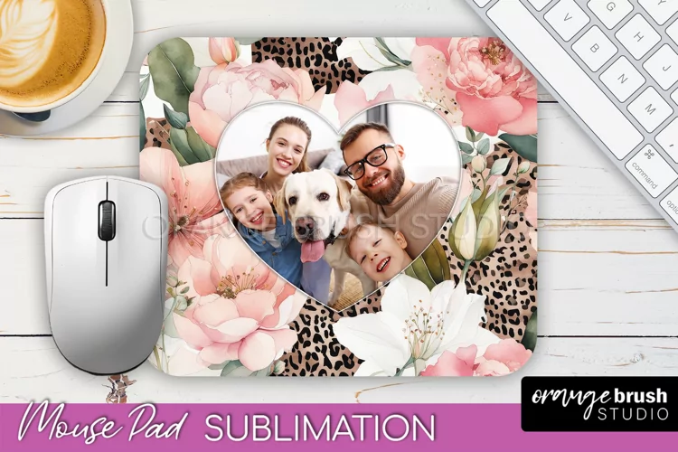 Photo Mouse Pad Sublimation, Floral Mouse Pad Picture Frame