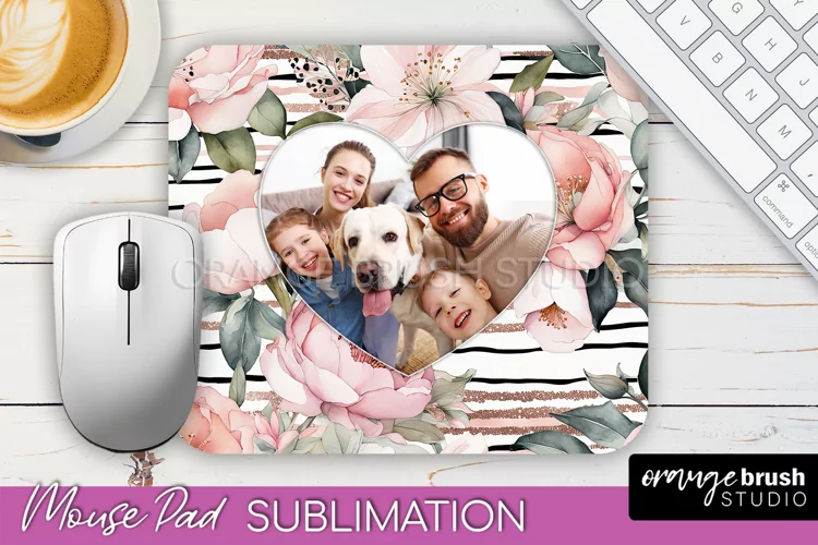 Photo Mouse Pad Sublimation, Floral Mouse Pad Picture Frame