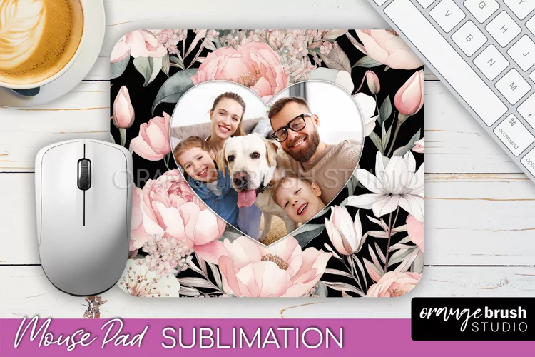 Photo Mouse Pad Sublimation, Floral Mouse Pad Picture Frame