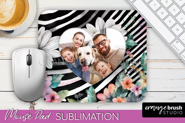 Photo Mouse Pad Sublimation, Floral Mouse Pad Picture Frame