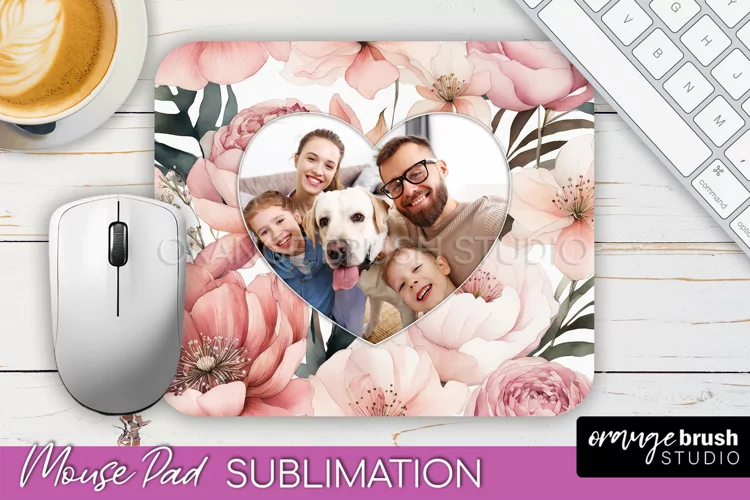 Photo Mouse Pad Sublimation, Floral Mouse Pad Picture Frame