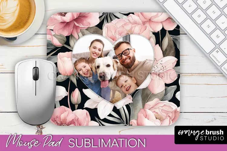 Photo Mouse Pad Sublimation, Floral Mouse Pad Picture Frame