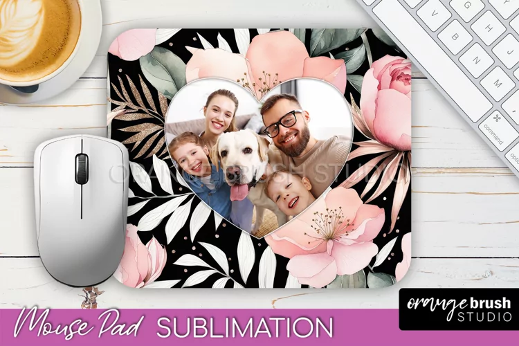 Photo Mouse Pad Sublimation, Floral Mouse Pad Picture Frame
