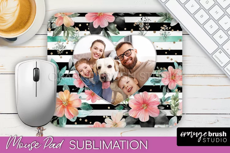 Photo Mouse Pad Sublimation, Floral Mouse Pad Picture Frame