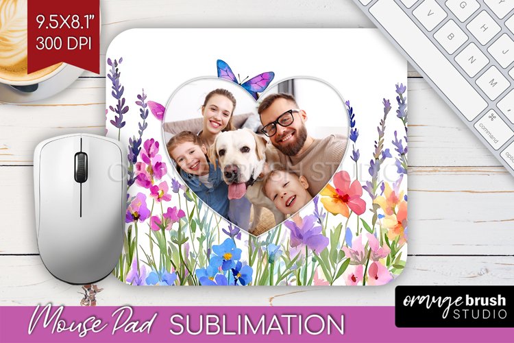 Wildflowers Photo Mouse Pad PNG - Floral Picture Frame Mouse